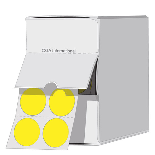 Lab-TAG Cryogenic Labels - Cryogenic Color Dots for 1.5 ml Microtube Tops, Yellow, 0.5", 1,100 labels/ roll