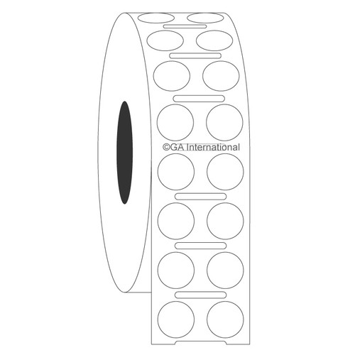 Cryo-OmniTAG - Transparent Cryogenic Labels for Thermal-Transfer Printers, Transparent, 0.354'' (circle)/ 9mm (circle) (2 across), 4000 labels/roll