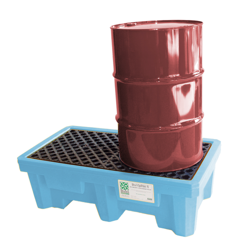 Spill Pallet P2 Fluorinated, Light Blue with Drain