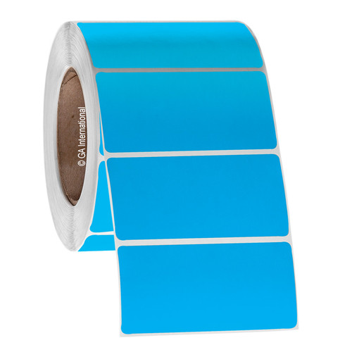 NitroTAG - Cryogenic Barcode Labels for Liquid Nitrogen Storage, Blue, 4" x 2", 500 labels/ roll