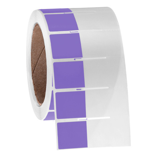Cryo-WrapTAG - Wrap-Around Cryogenic Thermal-Transfer Labels, Lavender + Transparent, 1.125" x 1" + 1.595" wrap, 1000 labels/roll