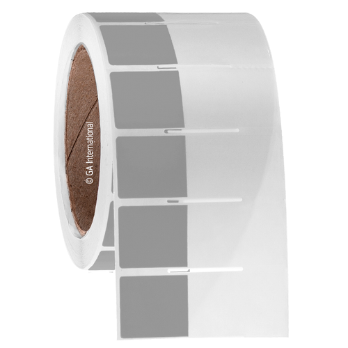 Cryo-WrapTAG - Wrap-Around Cryogenic Thermal-Transfer Labels, Silver + Transparent, 1.125" x 1" + 1.595" wrap, 1000 labels/roll