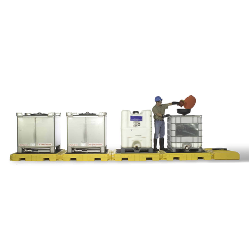 Modular IBC Spill Pallet: 4-Tank, Indoor Model
