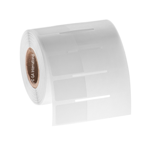 Cryo-WrapTAG - Wrap-Around Cryogenic & Autoclave-Resistant Thermal-Transfer Labels, White + Transparent, 1" x 0.625" +1.375" wrap, 1000 labels/roll
