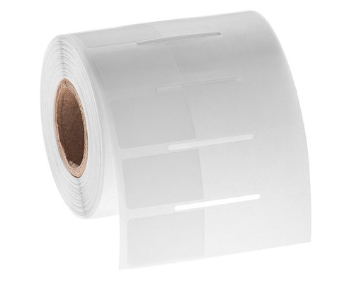 Cryo-WrapTAG - Wrap-Around Cryogenic Thermal-Transfer Labels, White + Transparent, 1" x 0.625" + 1.375" wrap, 1000 labels/roll