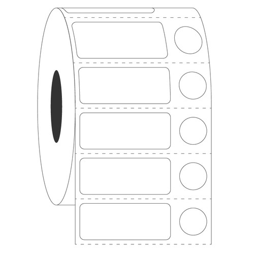 NitroTAG - Cryogenic Barcode Labels for Liquid Nitrogen Storage, White, 1.25" x 0.5" + 0.375", 2,000 label sets/ roll