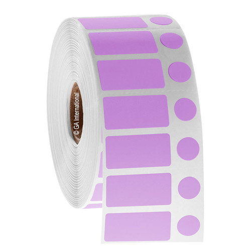 NitroTAG - Cryogenic Barcode Labels for Liquid Nitrogen Storage, Violet, 1.25" x 0.625" + 0.4375", 2,000 label sets/ roll