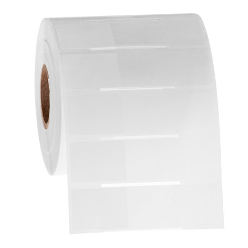 Cryo-WrapTAG - Wrap-Around Cryogenic Thermal-Transfer Labels, White + Transparent, 1" x 0.75" + 1.75" wrap, 2000 labels/roll