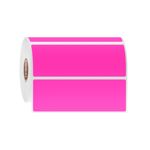 Cryo-DirectTAG - Cryogenic Labels for Direct Thermal Barcode Printers, Pink, 4" x 1.375", 2000 labels/roll