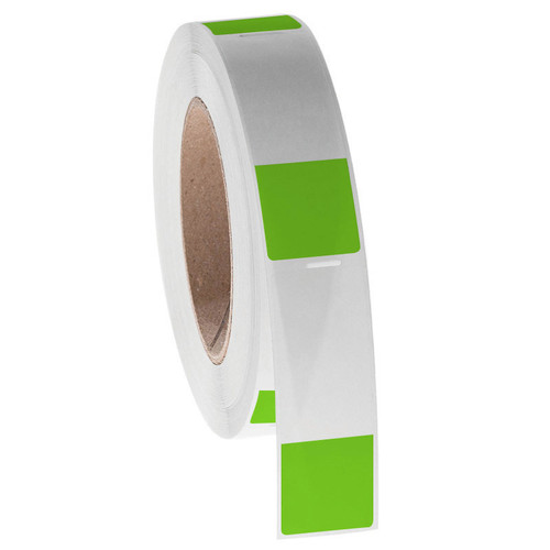 Cryo-WrapTAG - Wrap-Around Cryogenic Thermal-Transfer Labels, Green Apple + Transparent, 1" x 1.18" + 1.69" wrap, 1000 labels/roll