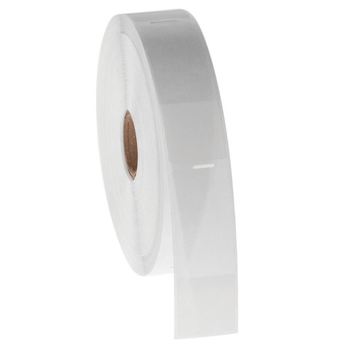 Cryo-WrapTAG - Wrap-Around Cryogenic Thermal-Transfer Labels, White + Transparent, 1" x 1.18" + 1.69" wrap, 1000 labels/roll