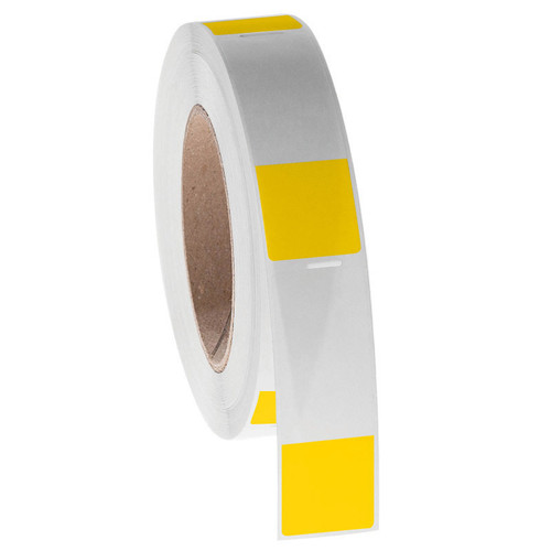 Cryo-WrapTAG - Wrap-Around Cryogenic Thermal-Transfer Labels, Yellow + Transparent, 1" x 1.18" + 1.69" wrap, 1000 labels/roll