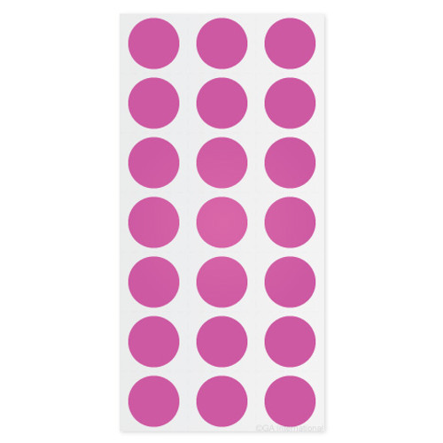 Lab-TAG Cryogenic Labels - Cryogenic Color Dots for Microtube Tops, Pink, 0.75", 420 labels/ pack, 20 sheets/pack