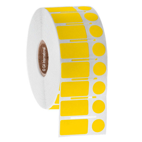 NitroTAG - Cryogenic Barcode Labels for Liquid Nitrogen Storage, Yellow, 0.94" x 0.5" + 0.437", 4,000 label sets/ roll