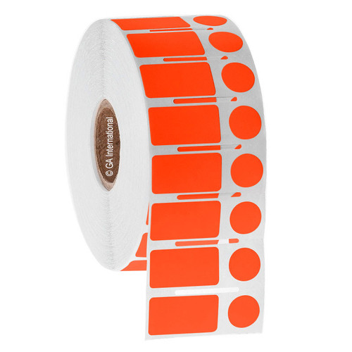 NitroTAG - Cryogenic Barcode Labels for Liquid Nitrogen Storage, Orange, 0.94" x 0.5" + 0.437", 4,000 label sets/ roll