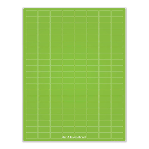 Permanent Cryo-LazrTAG - Cryogenic Labels for Laser Printers (US Letter) PATENTED, Green Apple, 0.94" x 0.5", 2,688 labels/pack, 16 sheets/pack