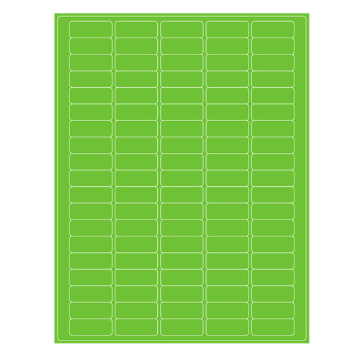 Permanent Cryo-LazrTAG - Cryogenic Labels for Laser Printers (US Letter) PATENTED, Green Apple, 1.42" x 0.55", 1,520 labels/pack, 16 sheets/pack
