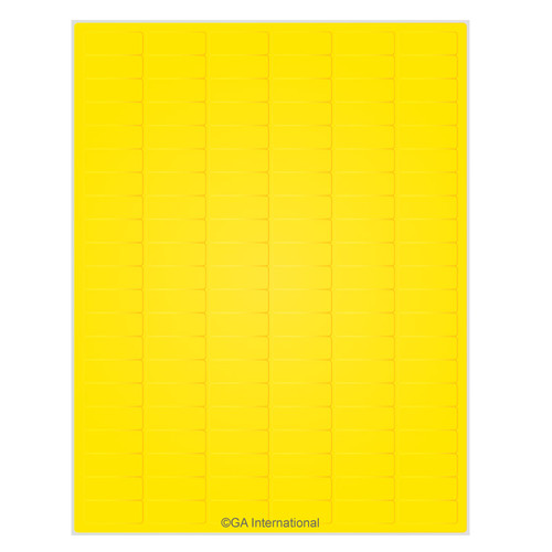 Removable Cryo-LazrTAG - Cryogenic Labels for Laser Printers (US Letter) PATENTED, Yellow, 1.28" x 0.5", 2,016 labels/pack, 16 sheets/pack