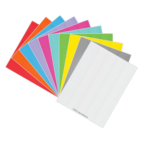 Removable Cryo-LazrTAG - Cryogenic Labels for Laser Printers (US Letter) PATENTED, 10 Asst Colors, 1.5" x 0.25", 2,100 labels/pack, 10 sheets/pack