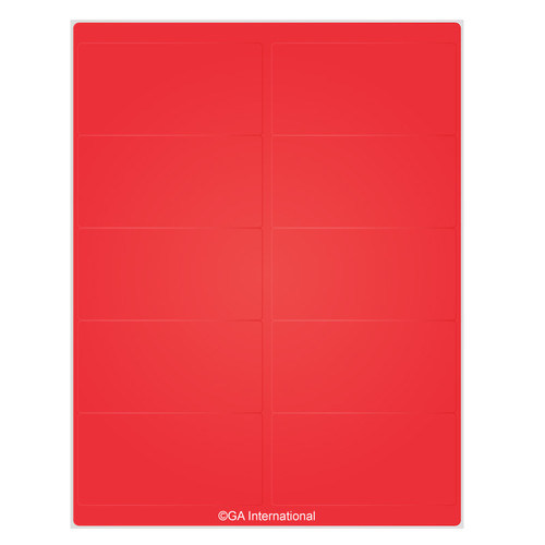 Removable Cryo-LazrTAG - Cryogenic Labels for Laser Printers (US Letter) PATENTED, Red, 4.0" x 2.0", 160 labels/pack, 16 sheets/pack