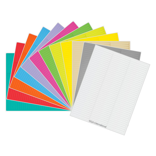 Removable Cryo-LazrTAG - Cryogenic Labels for Laser Printers (US Letter) PATENTED, 12 Asst Colors, 2.64" x 0.277", 1,368 labels/pack, 12 sheets/pack