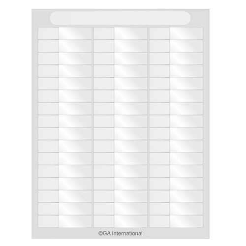 Wrap-Around Cryo-LazrTAG - Cryogenic & Autoclave Resistant Self-Laminating Laser Labels (US Letter), White + Transparent, 1" x 0.6"+ 1.6" wrap, 1,920 labels/pack, 40 sheets/pack