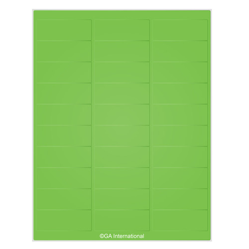 Removable Cryo-LazrTAG - Cryogenic Labels for Laser Printers (US Letter) PATENTED, Green Apple, 2.63" x 1", 480 labels/pack, 16 sheets/pack