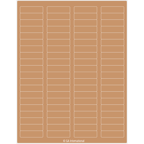 Permanent Cryo-LazrTAG - Cryogenic Labels for Laser Printers (US Letter) PATENTED, Moka, 1.75" x 0.5", 1,280 labels/pack, 16 sheets/pack