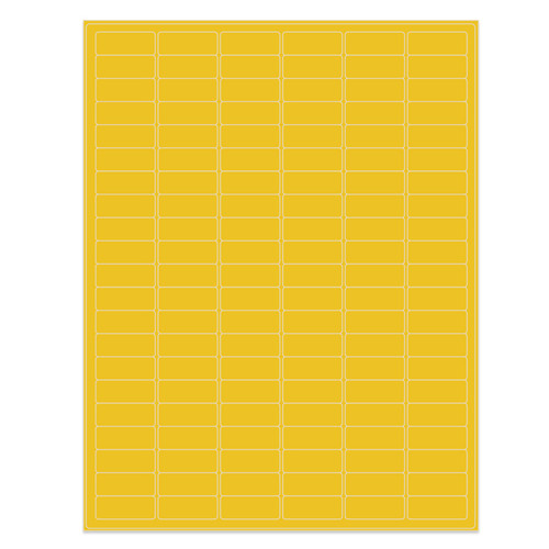 Permanent Cryo-LazrTAG - Cryogenic Labels for Laser Printers (US Letter) PATENTED, Yellow, 1.28" x 0.5", 2,016 labels/pack, 16 sheets/pack