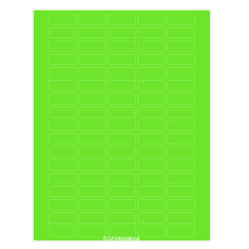 Permanent Cryo-LazrTAG - Cryogenic Labels for Laser Printers (US Letter) PATENTED, Green Apple, 1.28" x 0.5", 1,700 labels/pack, 20 sheets/pack