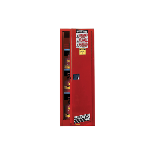 Safety Cabinet, Flammable, Slim 22 gal, Self-Closing, Red