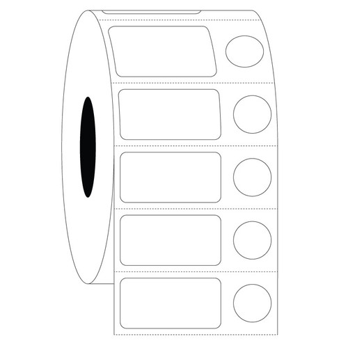 Permanent FreezerTAG Deep-Freeze Labels for Thermal-Transfer Barcode Printers, White, 1" x 0.5" + 0.375", 2000 labels/roll