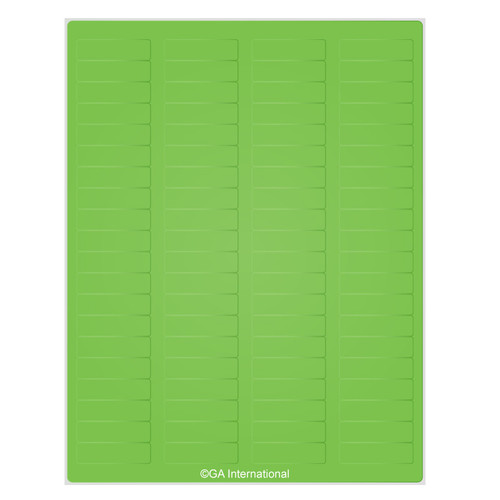 High-Quality Laser & Inkjet Matte Paper Labels (US Letter), Green Apple, 1.75" x 0.5", 8,000 labels/pk, 100 sheets/pack