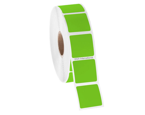 Permanent FreezerTAG Deep-Freeze Labels for Thermal-Transfer Barcode Printers, Green Apple, 1" x 1", 1000 labels/roll