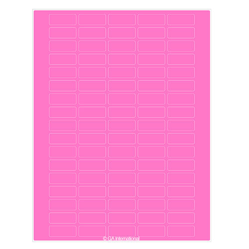 Permanent Cryo-LazrTAG - Cryogenic Labels for Laser Printers (US Letter) PATENTED, Pink, 1.28" x 0.5", 1,700 labels/pack, 20 sheets/pack