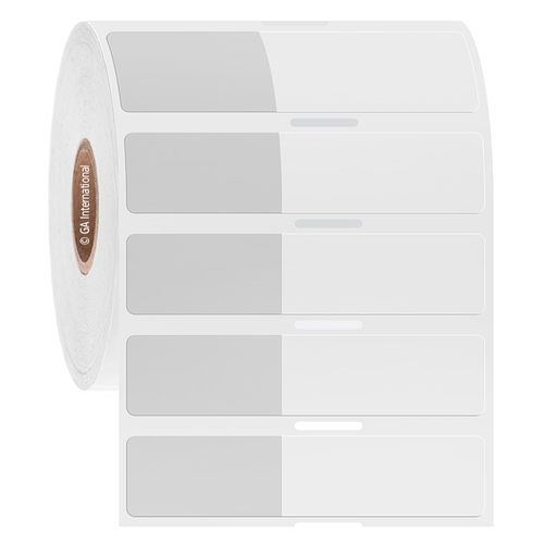 Cryo-WrapTAG - Wrap-Around Cryogenic Thermal-Transfer Labels, White + Transparent, 1.14" x 0.59" + 1.5" wrap, 1000 labels/roll