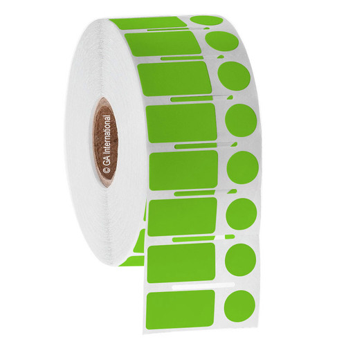 Permanent FreezerTAG Deep-Freeze Labels for Thermal-Transfer Barcode Printers, Green Apple, 0.94" x 0.5" + 0.437", 2000 labels/roll