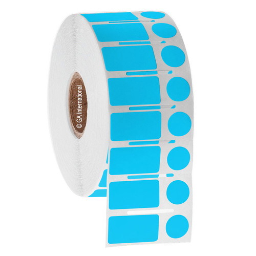 Permanent FreezerTAG Deep-Freeze Labels for Thermal-Transfer Barcode Printers, Blue, 0.94" x 0.5" + 0.437", 4000 labels/roll