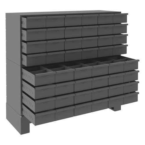 48 Drawers, 12-1/4" Deep, Steel Construction, For Small Part Storage, Gray