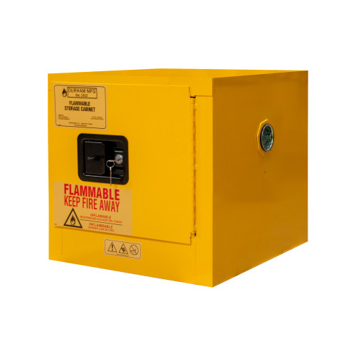 1 Shelf Flammable Storage Cabinet, 2 Gallon, 1 Door, Manual Close, Safety Yellow