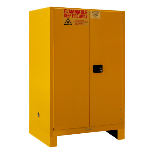 Fm Approved, Flammable Storage Cabinet w/ Legs, 90 Gallon, 2 Doors, Manual Close, 2 Shelves, Safety Yellow Fm Approved, Flammable Storage Cabinet w/ Legs, 90 Gallon, 2 Doors, Manual Close, 2 Shelves, Safety Yellow