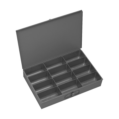 Individual, Small, Steel, Compartment Box, 12 Compartments, Gray