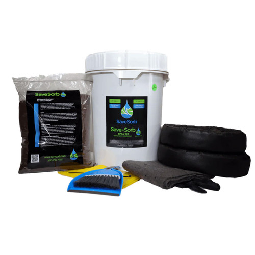 Eco-Friendly Spill Kit, Small Standard, Absorbs 7 gallons Oil & HazMat Cleanup Kit