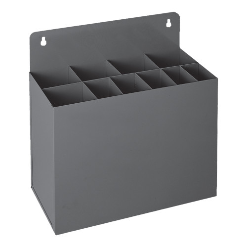 Key Stock Rack, 10 Compartments, Gray