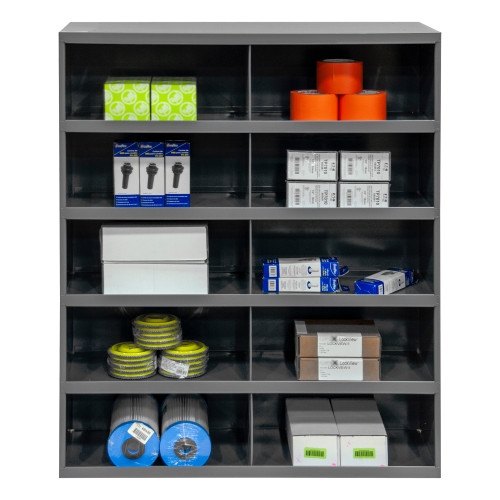 12" Deep, 10 Opening Bin, Gray