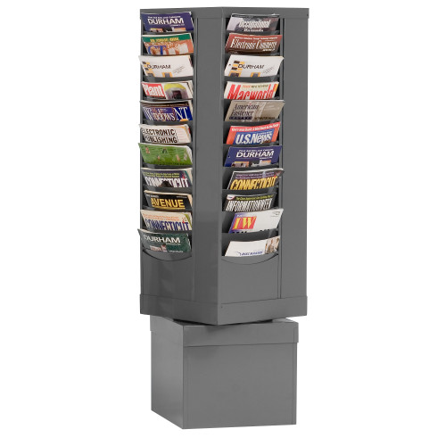 Rotary Lit Rack, 44 Openings, Gray