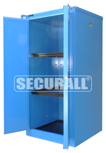 Acid Cabinet for Safety Cans (Flammables and Corrosives), 60 gal, Self-Close, Sliding Door, 65" x 31" x 31"
