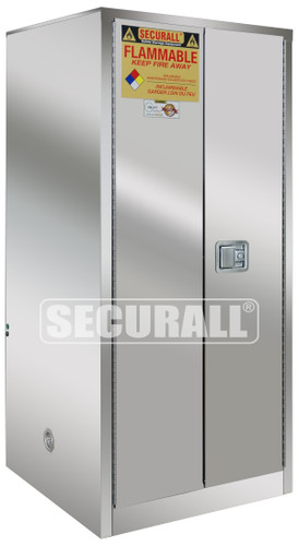 Stainless Steel Flammable Cabinet, 60 gal, 2-Door, 65" x 31" x 31"