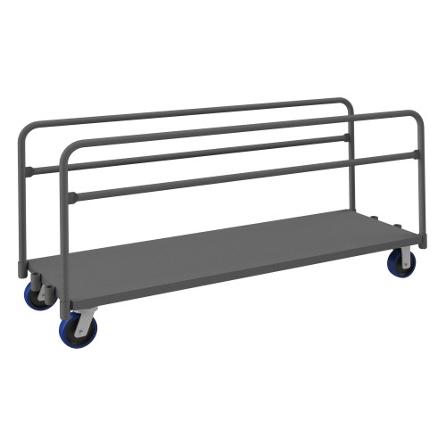 Adjustable Panel Moving Truck With 6" x 2" Polyurethane Casters, (2) Swivel,, (2) Tubular Removable Dividers, Gray