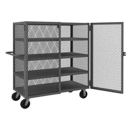 Security Mesh Truck, 36 x 60, 6 x 2 Phenolic Casters, (2) Rigid, (2